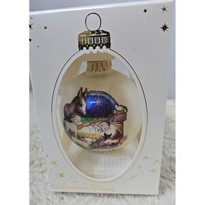 Vintage 2004 Christmas Ornament Manger Scene Nativity Baby Jesus Bronners Annual